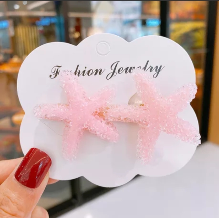 发夹女韩国ins可爱糖果色海星发卡新款少女边夹森系夹子发饰详情图6