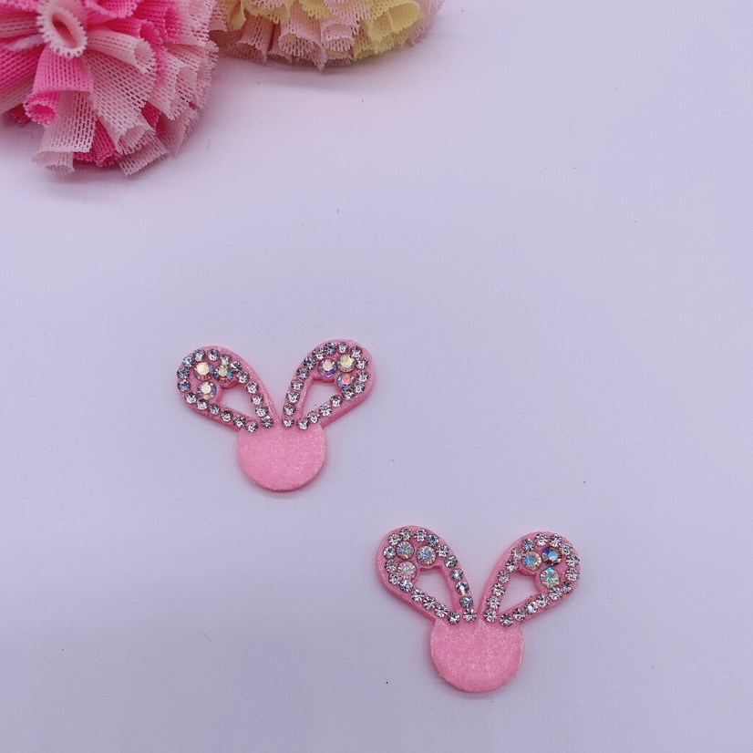 diy hair accessory semi-finished products with ultrasonic embossed patches for rabbit ears