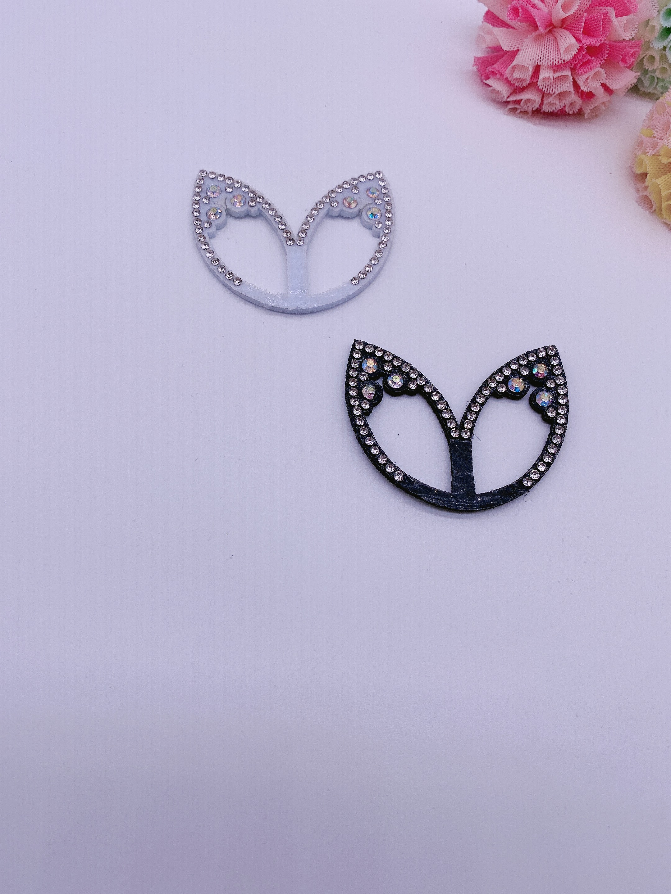 Large rabbit ear hollowed-out ultrasonic accessory jewelry, headwear color, small Ding cloth flower, handcrafted decoration, large rabbit ear hollowed-out ultrasonic accessory jewelry, headwear color, small ding cloth flower, handcrafted decoration, large rabbit ear hollowed-out ultrasonic accessory jewelry Specification image