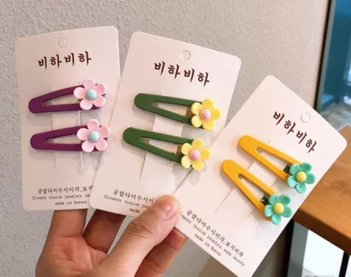 韩国饰品网红五瓣花发夹泫雅花朵BB夹儿童发饰女童