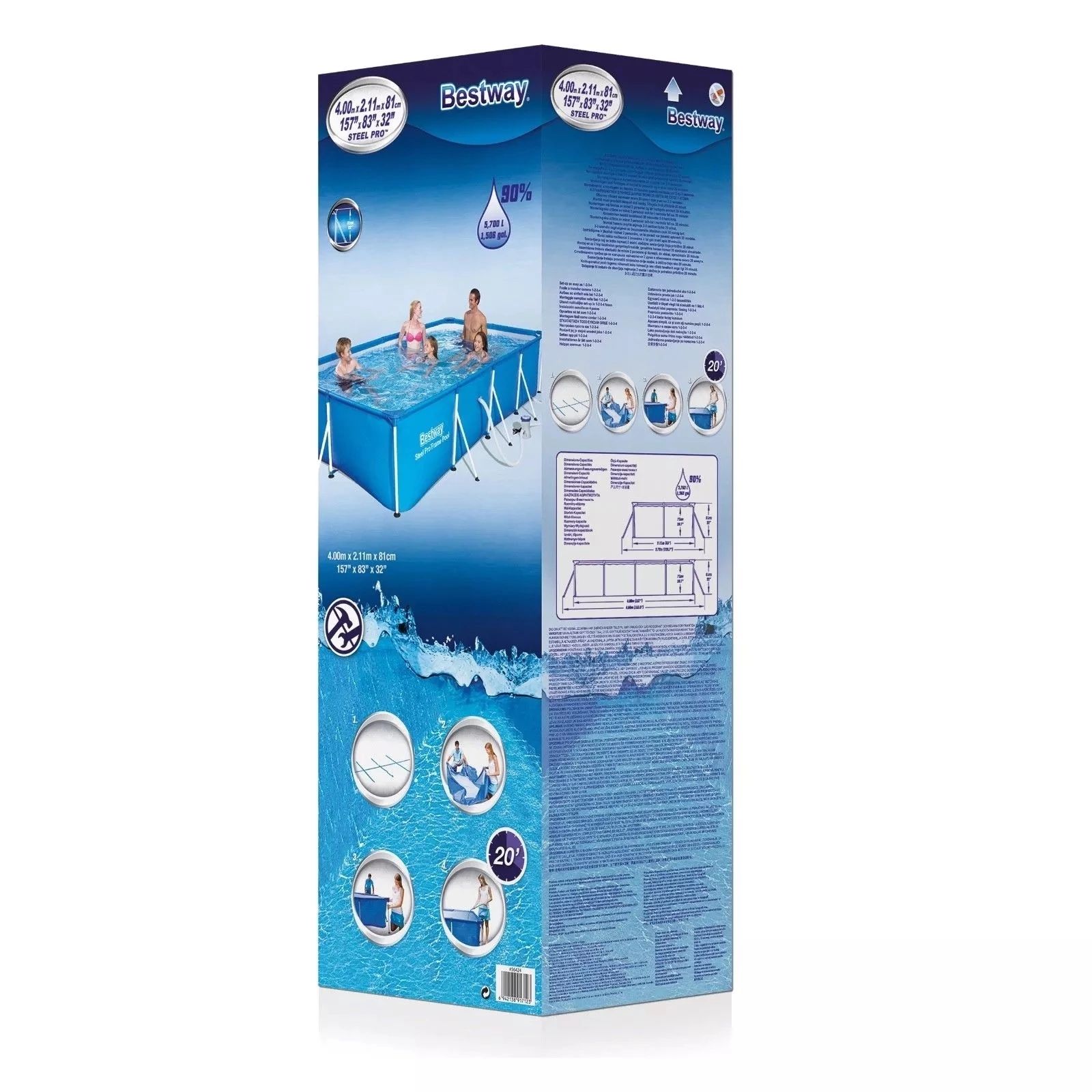 300 x 201 x 66cm steel professional splash-proof frame swimming pool set with filter pump detail image 4