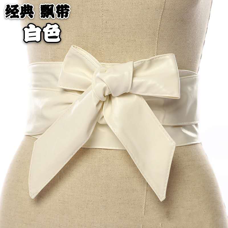 Source Head Factory Wholesale: Women's Waist Long Ribbon Accessories Bow Wide Belt With Dress Fashion Ladies Belt Item Picture