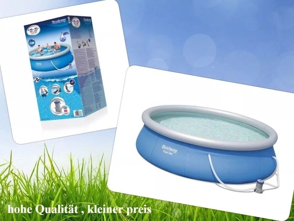 Inflatable quick-rise portable swimming pool home courtyard set with filter pump inflatable pool detail image 2