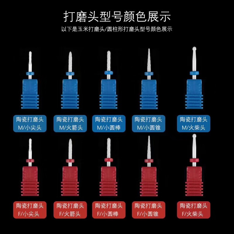 Ceramic nail polish grinding head, Russian-style grinding head Specification image