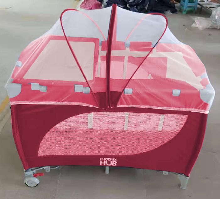 Single set, double-arch mosquito net bed with diaper rack, swing rod. details Picture