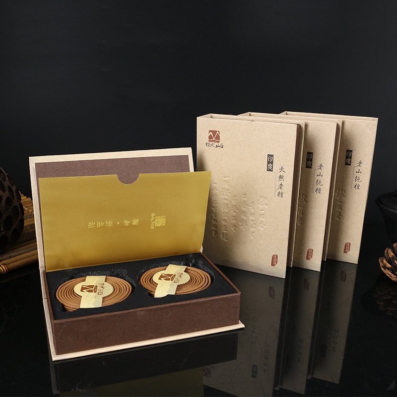 印度天然老檀香盘香崖柏香线香天然卧香喝茶瑜伽香薰盘香 礼佛家用室内熏香