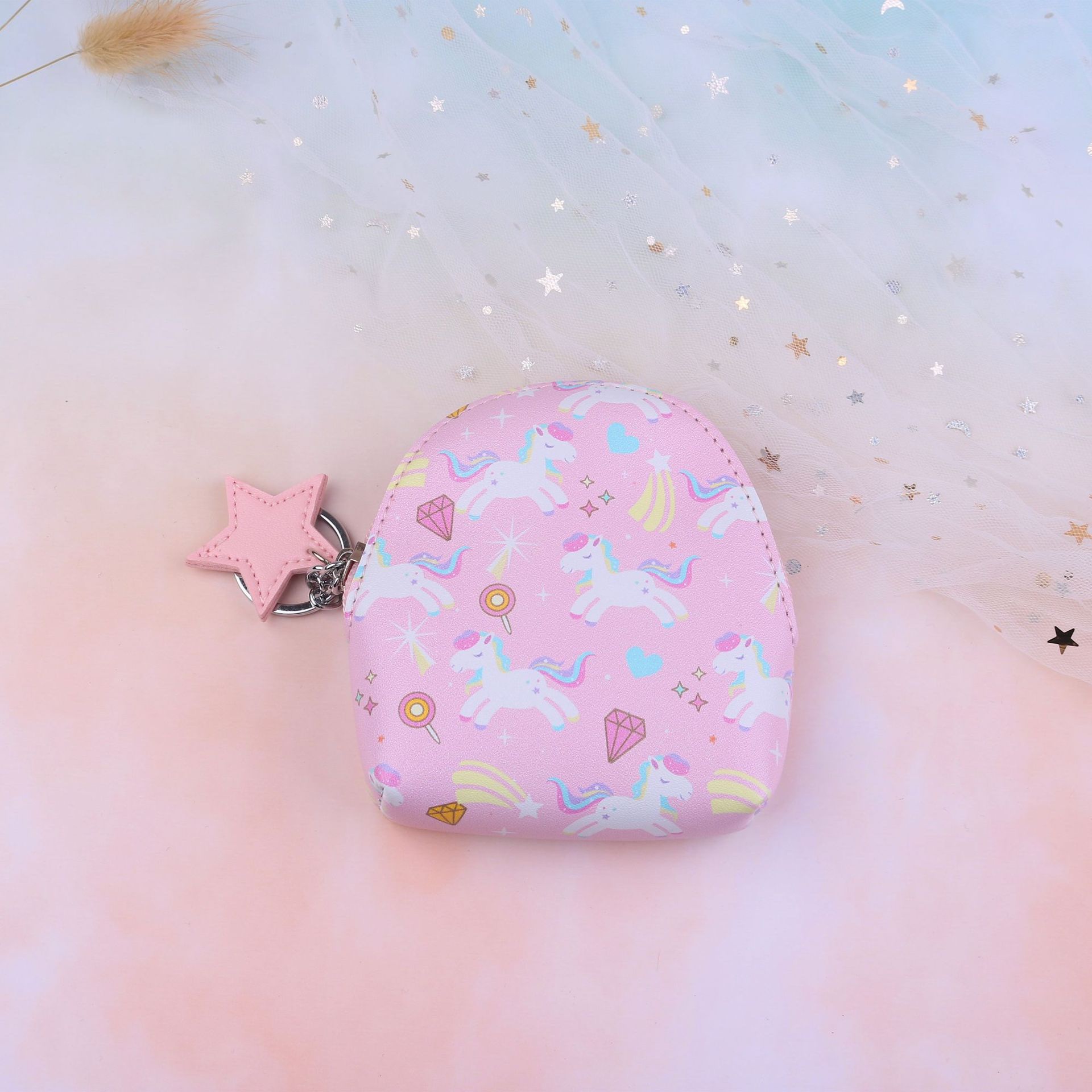 2020新款pu卡通独角兽熊猫零钱包 学生可爱硬币包 迷你收纳包批发产品图