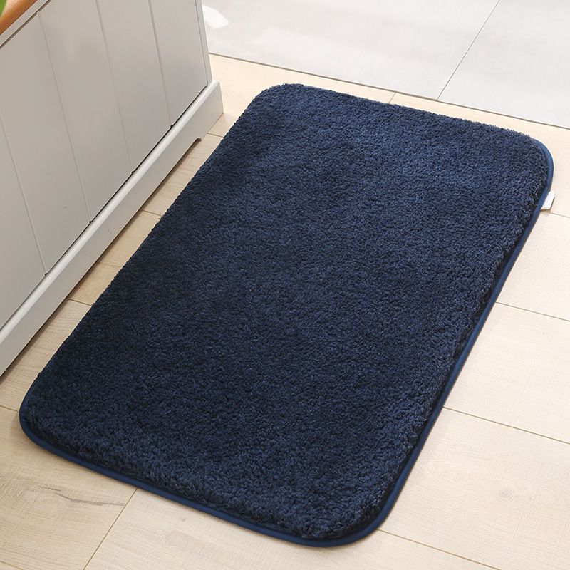 Xia Lang high plush thickened floor mat carpet, entrance door mat, bathroom anti-slip mat, water-absorbing navy blue, 40x60cm