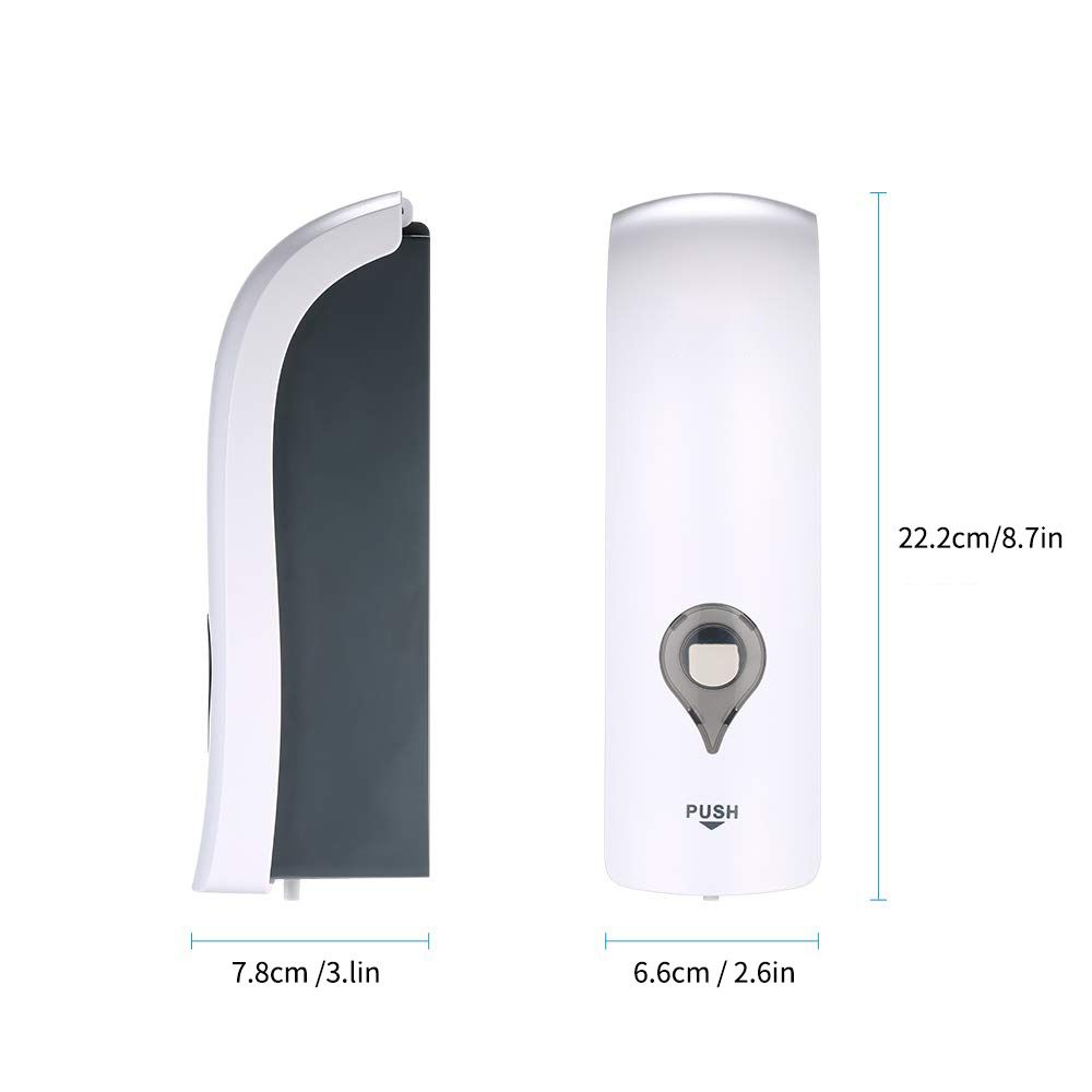 外贸款300mL白色塑料皂液器挂壁式手动按压式皂液器ABS塑料皂液器细节图