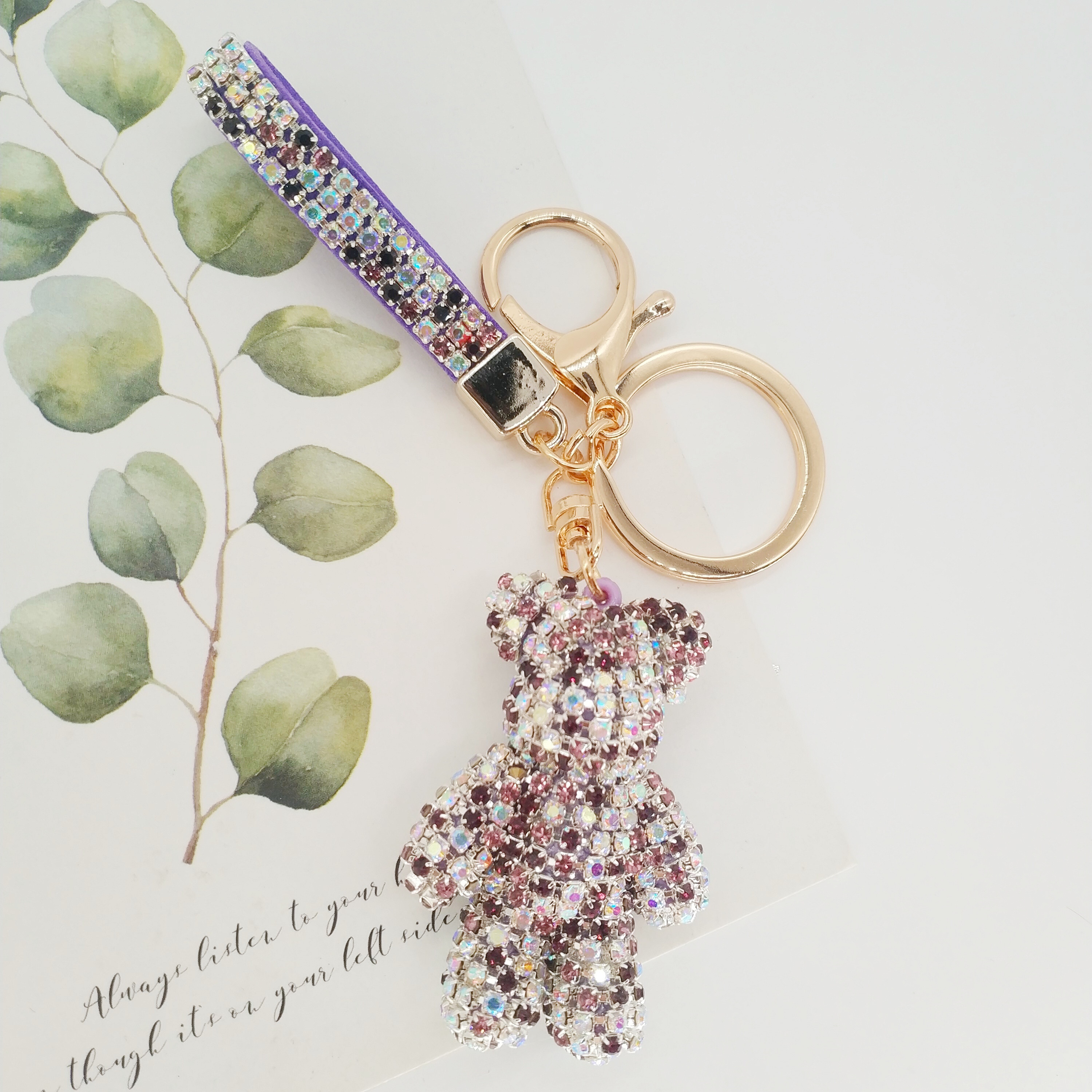 Manufacturers Direct Sales Of New Creative Stick Diamond Violence Bear Keychain Flash Diamond Lady Bag Pendant Trinket Pendant undefined