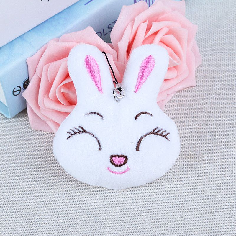 New cute cartoon rabbit head plush pendant headwear headband accessory cartoon bouquet material YYD hanging detail image 2