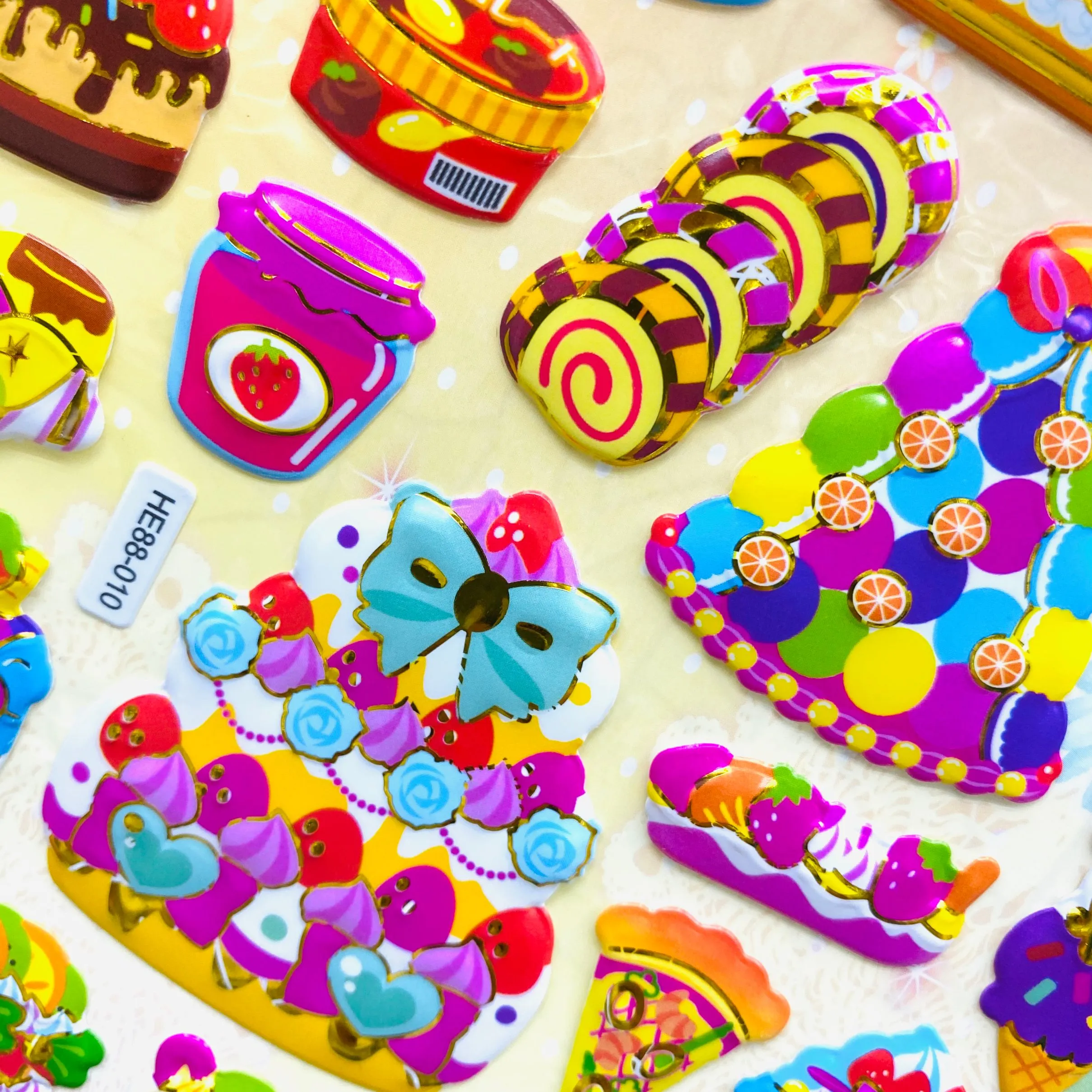 16*32 cm gilded three-dimensional bubble sticker children's cartoon princess smiling animal heart reward sticker detail image 3