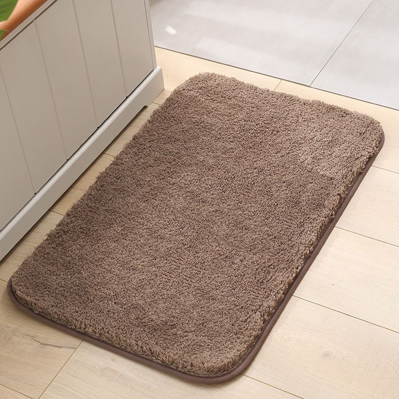 Xia Lang high plush thickened floor mat carpet, entrance door mat, bathroom anti-slip mat, absorbent chestnut brown, 50x80cm