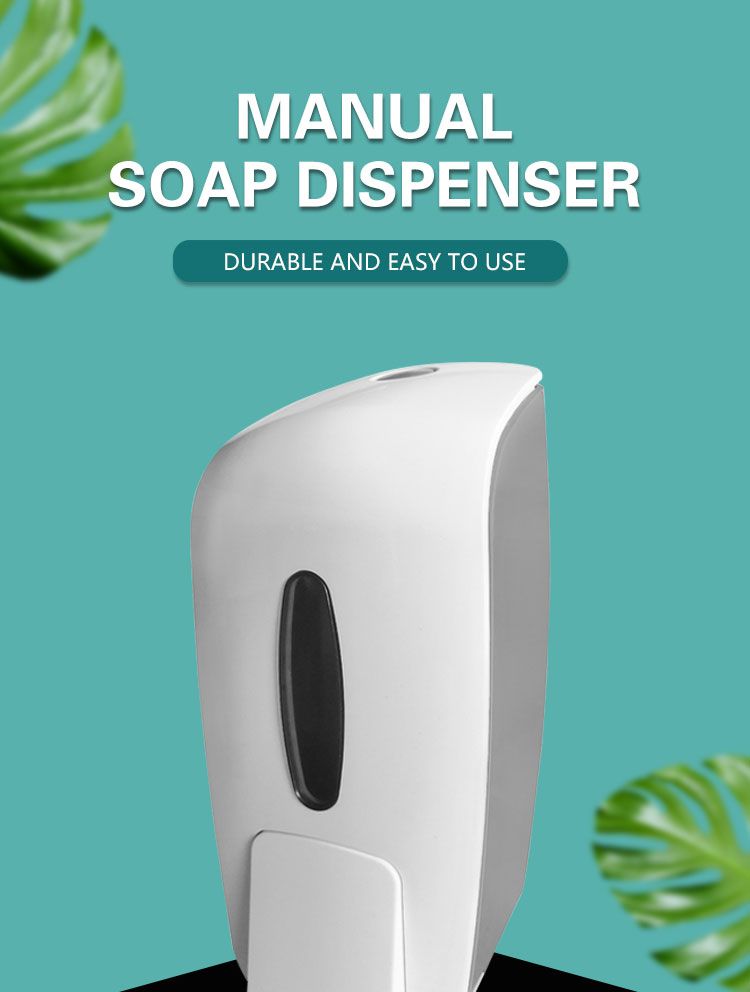 1000ML白色手动塑料皂液挂壁式ABS塑料皂液器皂液洗手器洗手机详情图1