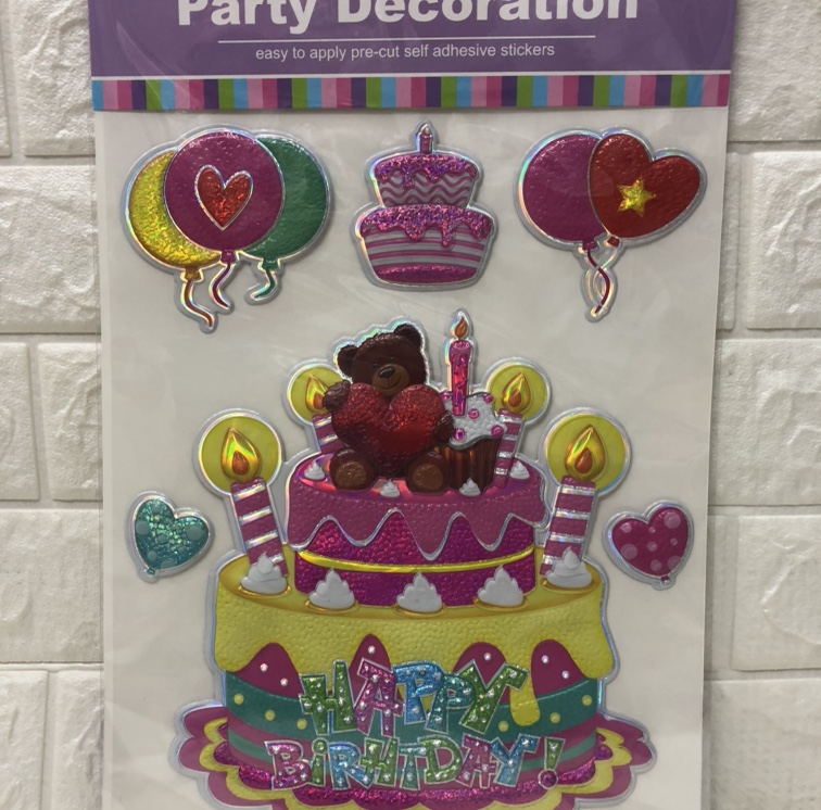 Birthday cake stickers, decorative stickers for children thumbnail