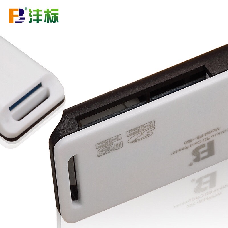 FB/沣标 多功能高速 CF MS TF Micro SD 手机相机 内存卡 读卡器白底实物图