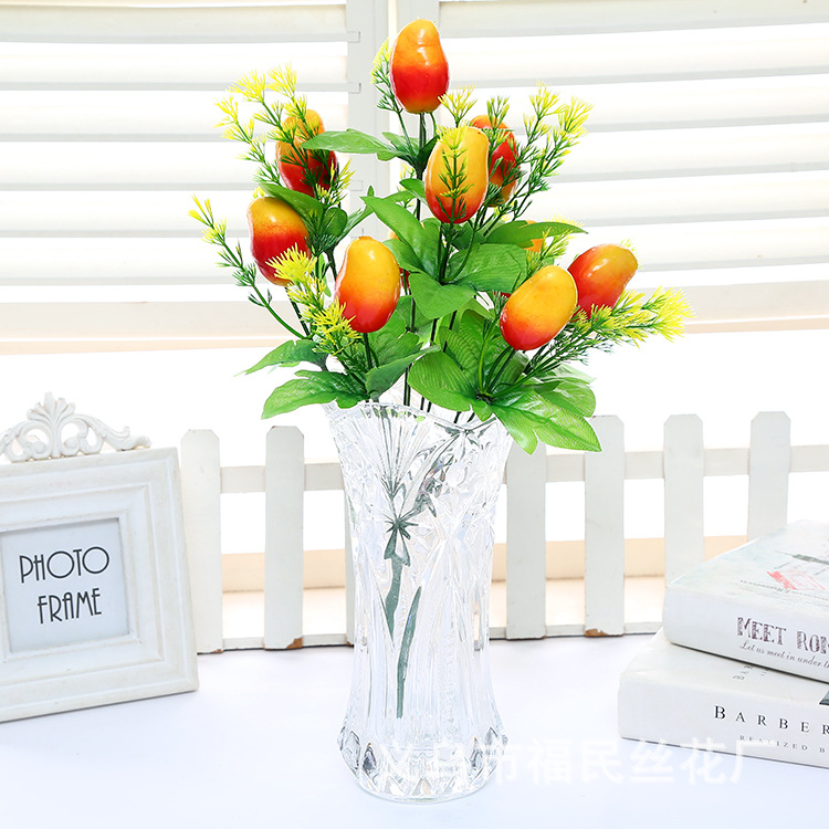 Yiwu Fumin Silk Flower produces and sells artificial flowers, artificial floral art, living room dining tables, home artificial oranges and fruits undefined