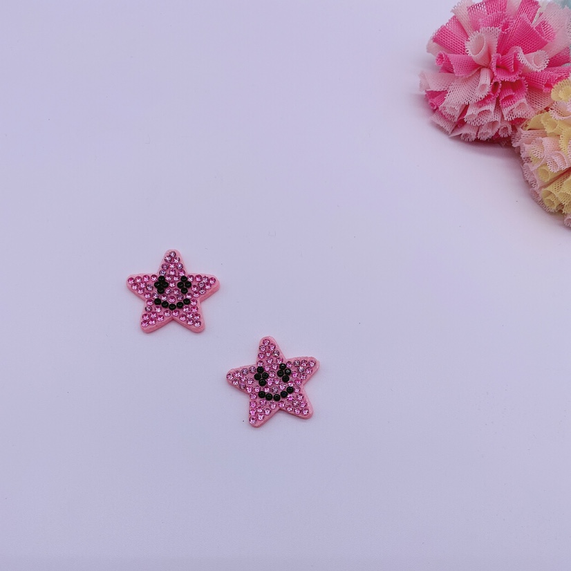 Smiling face five-star diamond ultrasonic accessory jewelry, headwear color, hand-decorated with small ding cloth flowers, smiling face five-star diamond ultrasonic accessory jewelry