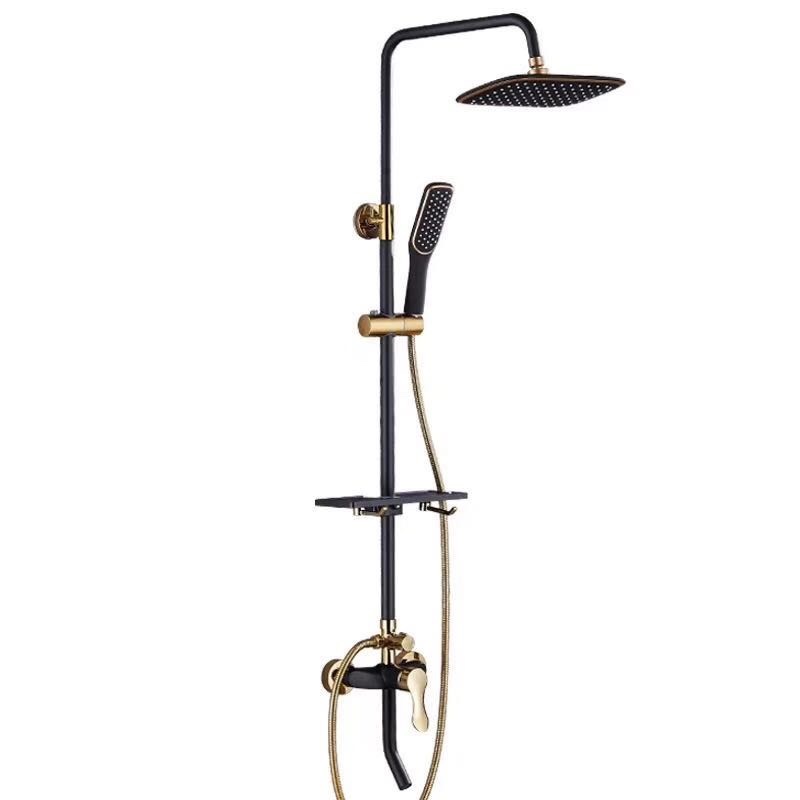 黑色淋浴手持升降花洒移动置物架