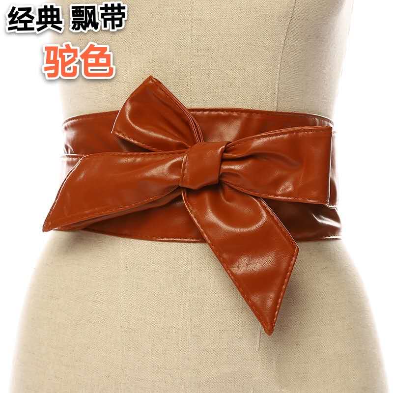 Source Head Factory Wholesale: Women's Waist Long Ribbon Accessories Bow Wide Belt With Dress Fashion Ladies Belt undefined