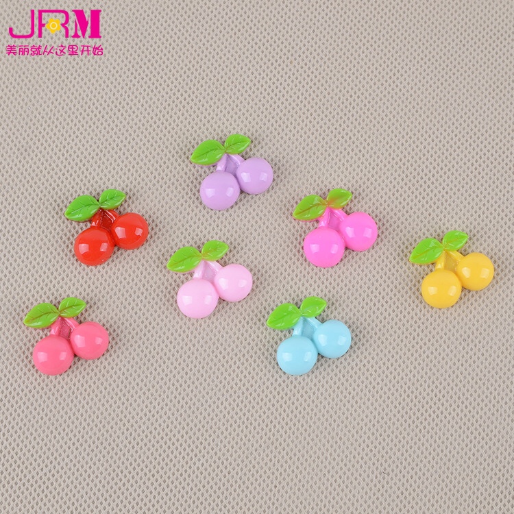 Resin manufacturers direct mobile phone DIY accessories cherry resin accessories hair accessories children hair accessories wholesale hair clip accessories