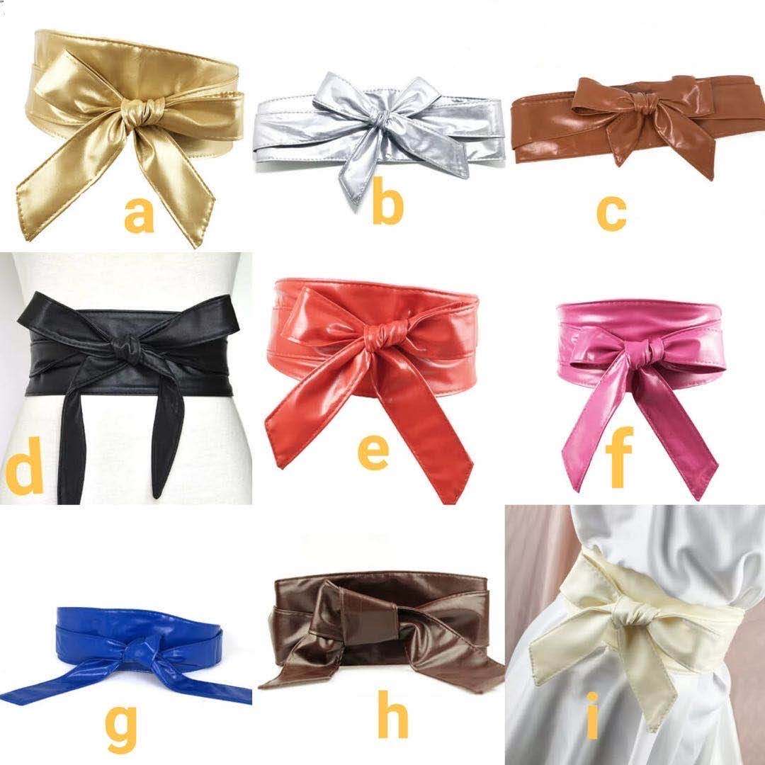 Source Head Factory Wholesale: Ladies Waist Seal Wide Belt Plus Long Bow Streamer Explosive Binding Cross-Border Fashion Belt Item Picture