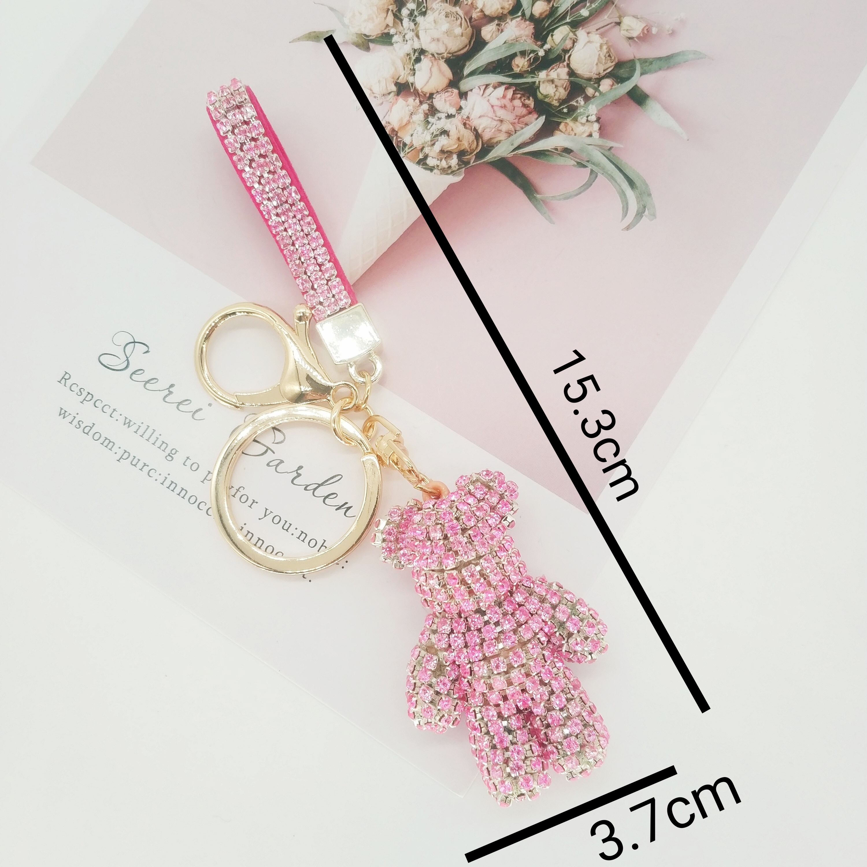 Manufacturers Direct Sales Of New Creative Stick Diamond Violence Bear Keychain Flash Diamond Lady Bag Pendant Trinket Pendant Item Picture