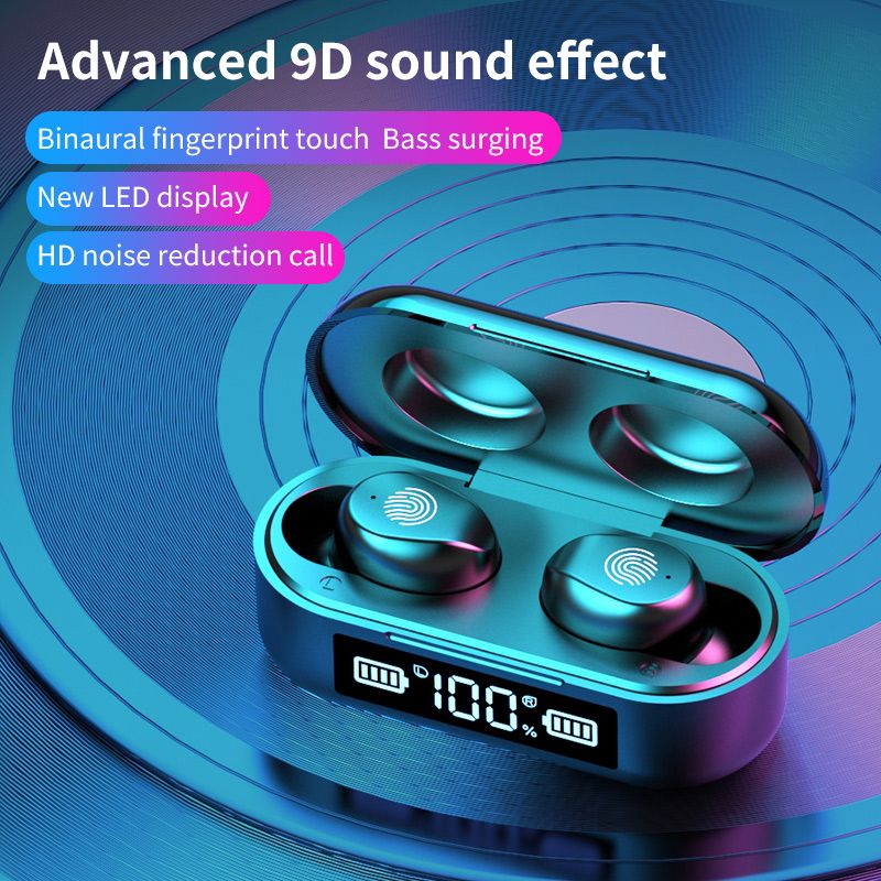 AEMAX 新款F9-6蓝牙无线5.0数显TWS指纹外显耳机详情图3