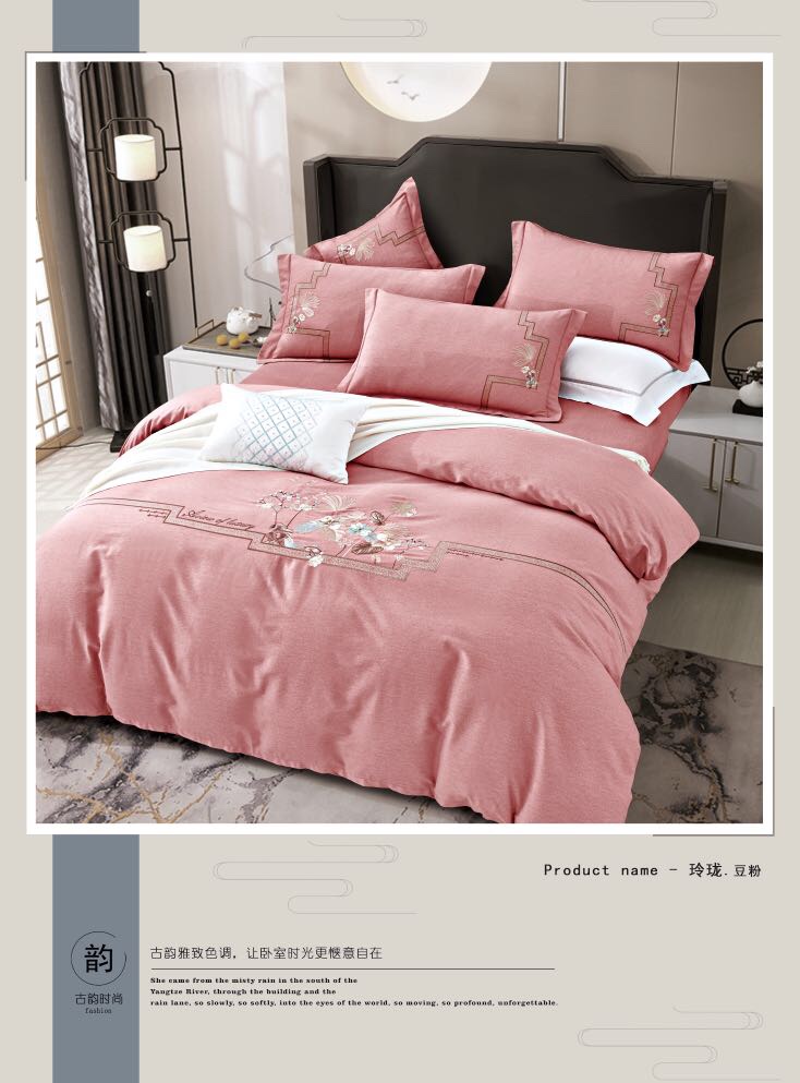 厂家直销新款高品质全棉加厚绣花四件套-玲珑详情图6