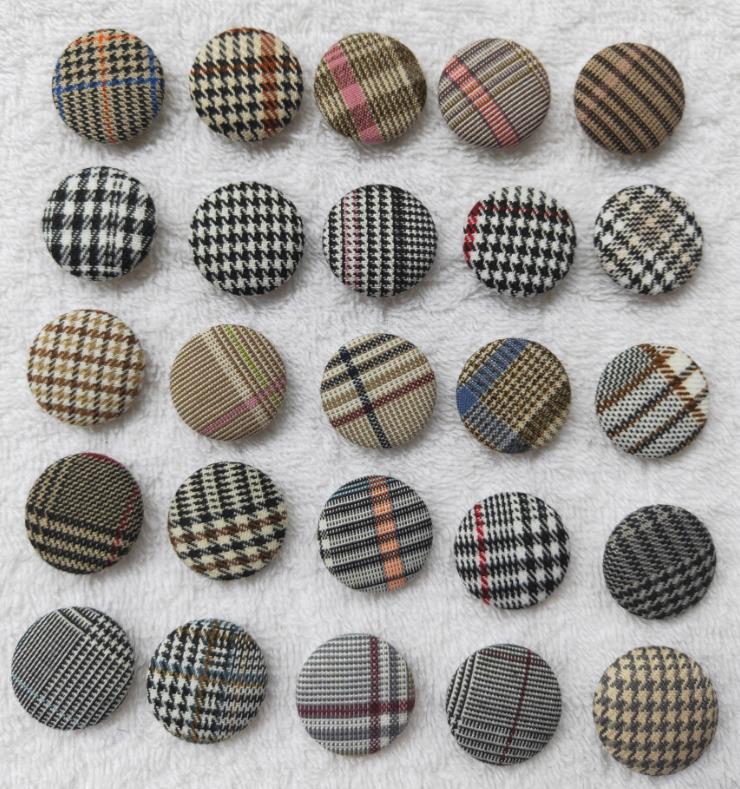 Buttons New British style polyester yarn-dyed plaid suits, trousers, waistcoats and skirts spring and autumn style cloth bag buttons