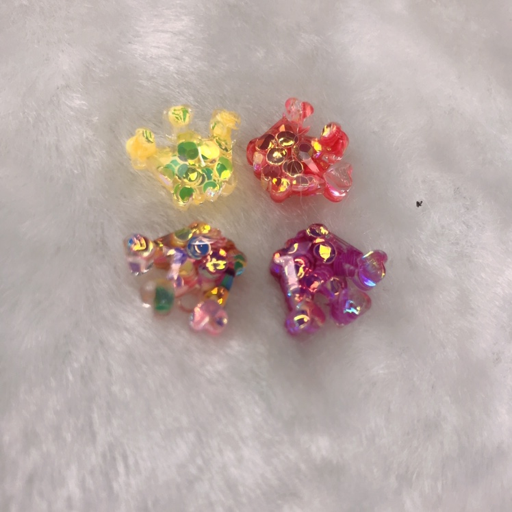 ab glue epoxy resin glass cut surface AB colored sequin crown