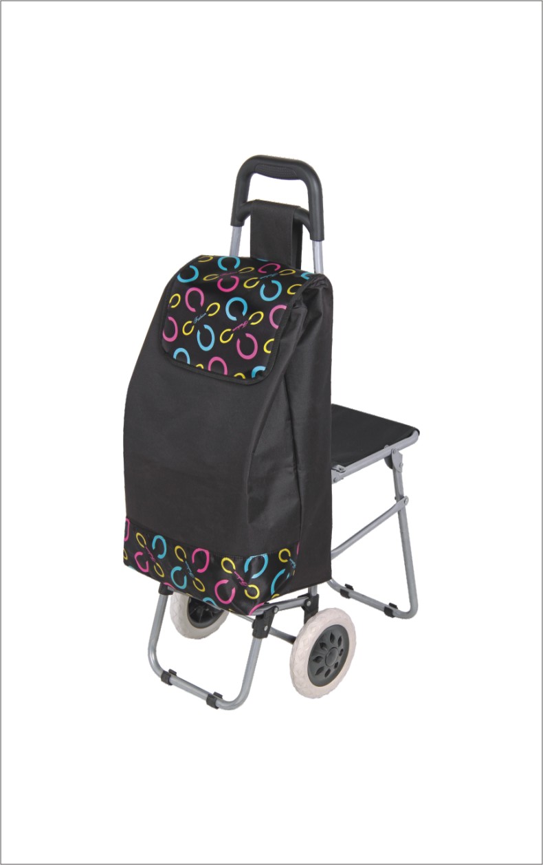 The elderly can ride in a grocery cart with stools, seats, a small trolley, a folding trolley with a pull rod Application Scenario