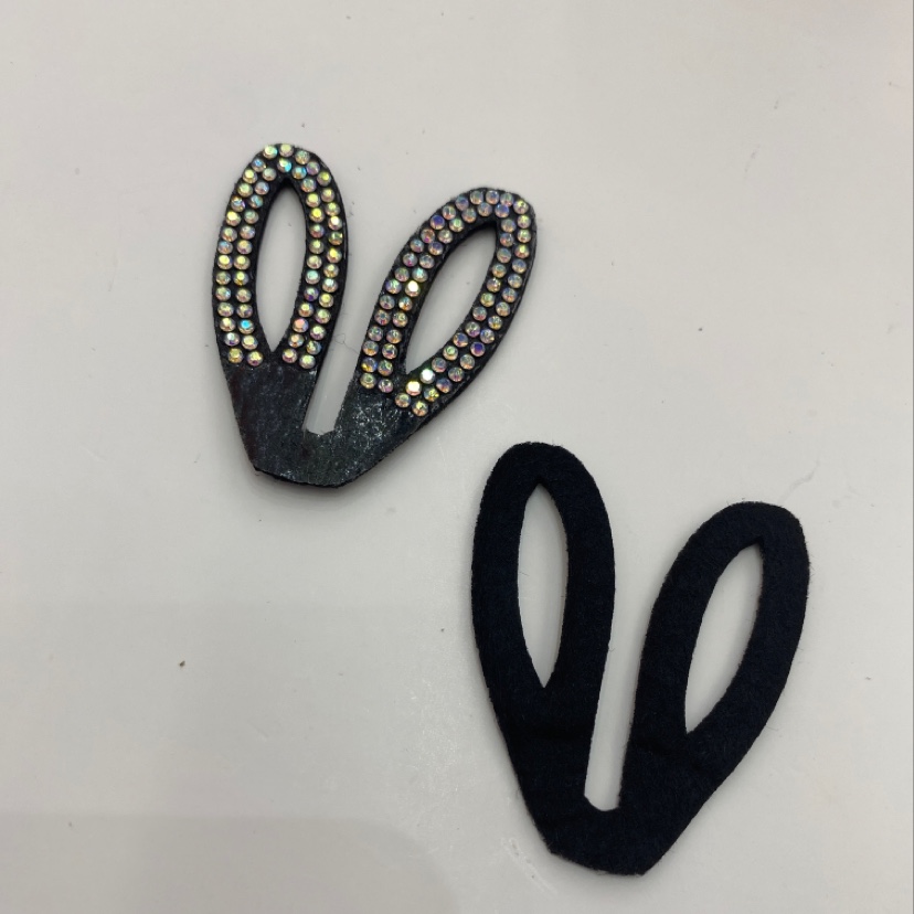 diy hair accessory semi-finished product with hollowed-out large rabbit ears ultrasonic embossed patch, hollowed-out large rabbit ears ultrasonic embossed patch d details Picture