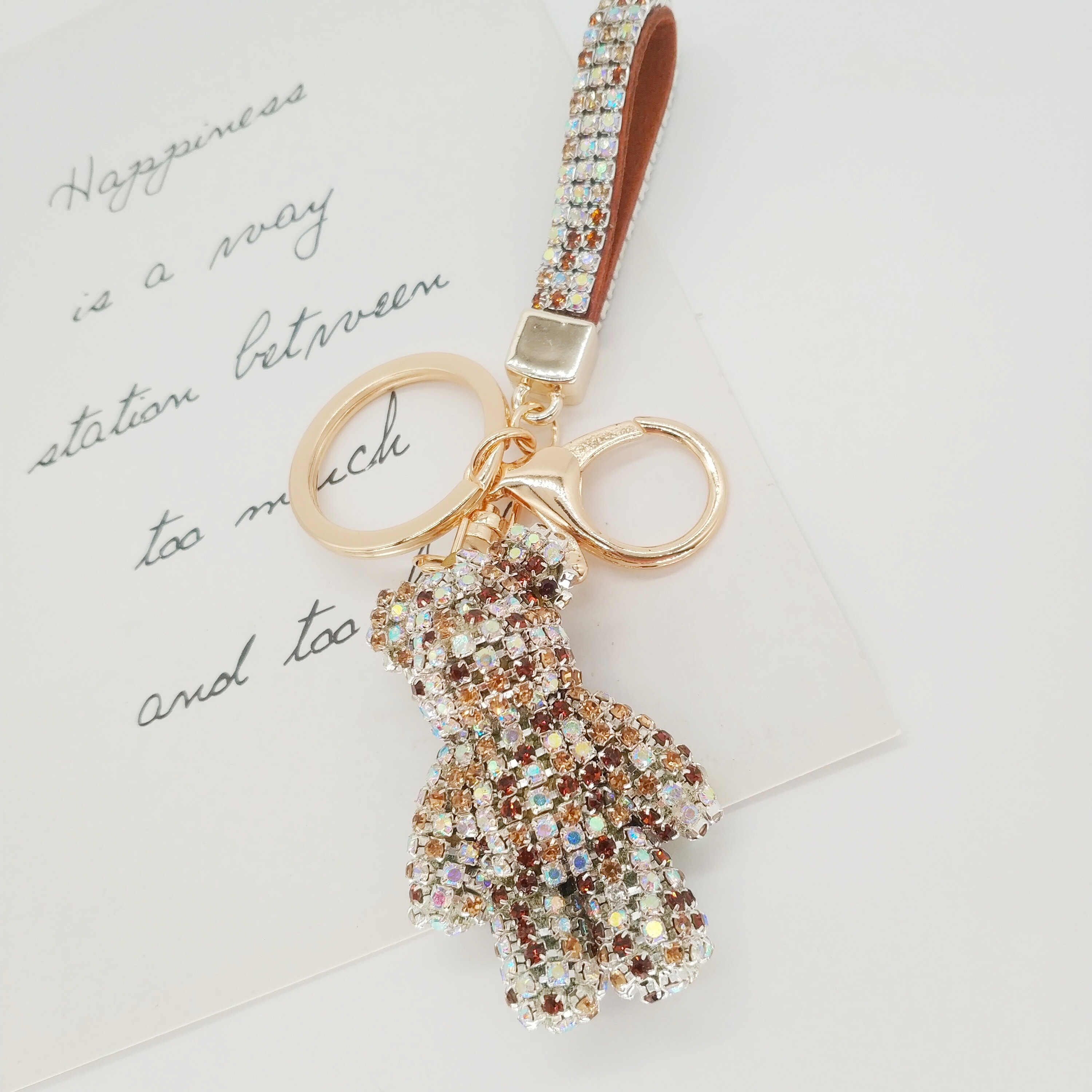 Manufacturers Direct Sales Of New Creative Stick Diamond Violence Bear Keychain Flash Diamond Lady Bag Pendant Trinket Pendant details Picture