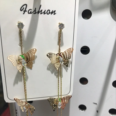 Cubic butterfly zircon earrings thumbnail