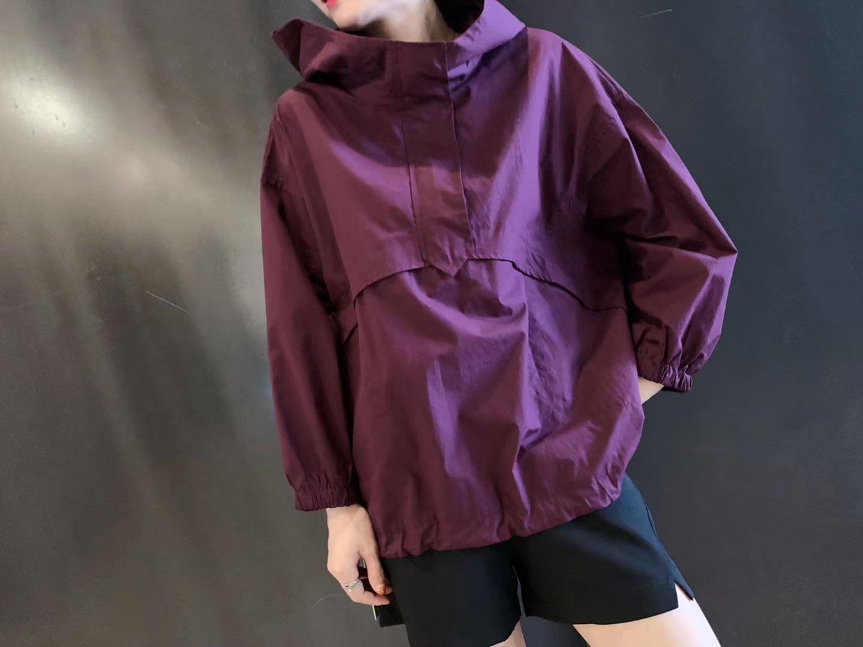 Long sleeve shirt 2020 early autumn new Korean version of loose chic lazy design sense of all casual hooded thumbnail