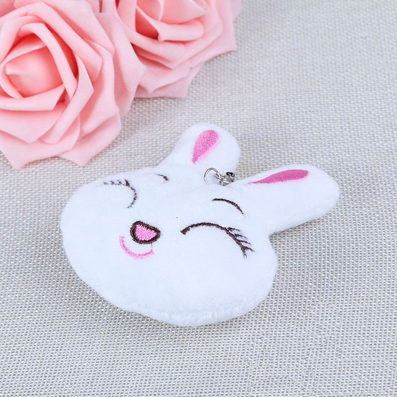 New cute cartoon rabbit head plush pendant headwear headband accessory cartoon bouquet material YYD hanging detail image 4