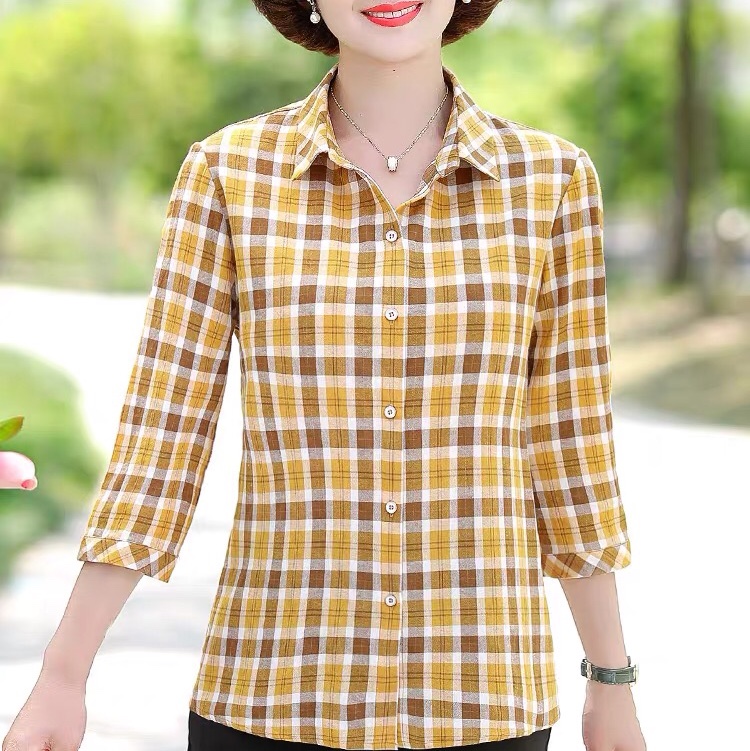 Middle-aged mother western style jacket woman 2020 new suit two-piece summer dress for middle-aged and elderly long sleeve shirt autumn wear thin 24 thumbnail