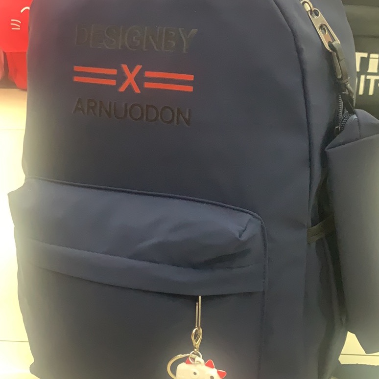 灵艺箱包带笔袋复合布双肩休闲背包