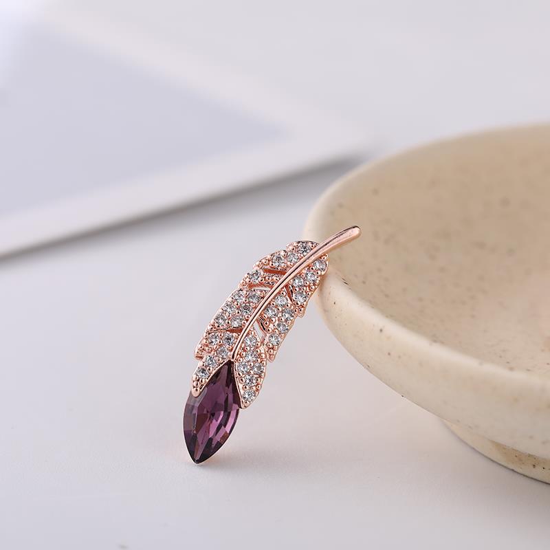 Korean-style ultra-unique feather creative women's simple micro-inlaid zirconium pendant ins cool and cold style versatile accessory details Picture