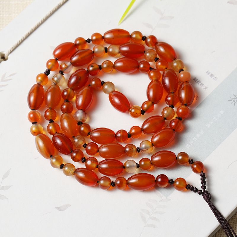 8 big onyx arroz beads trenzado collar cuerda detail image 1