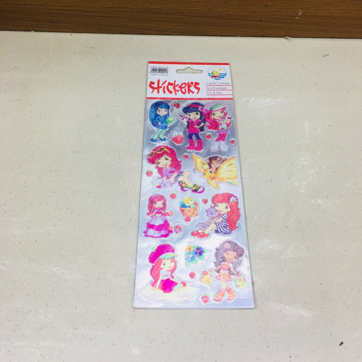 Flat aluminum foil embossed cartoon paste pretty girl