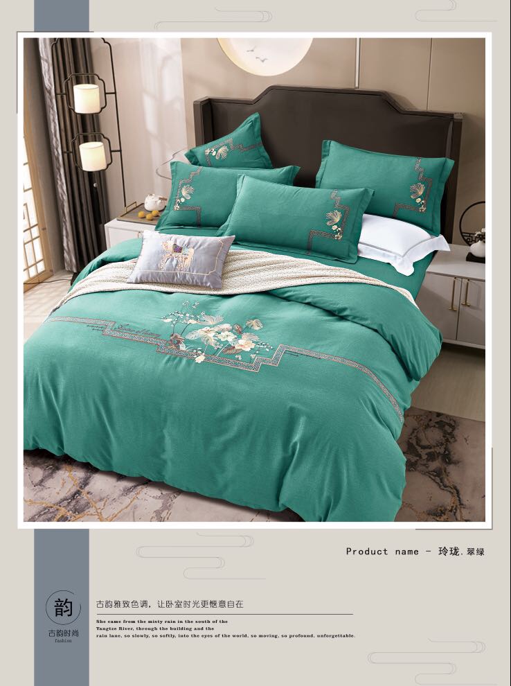 厂家直销新款高品质全棉加厚绣花四件套-玲珑详情图8