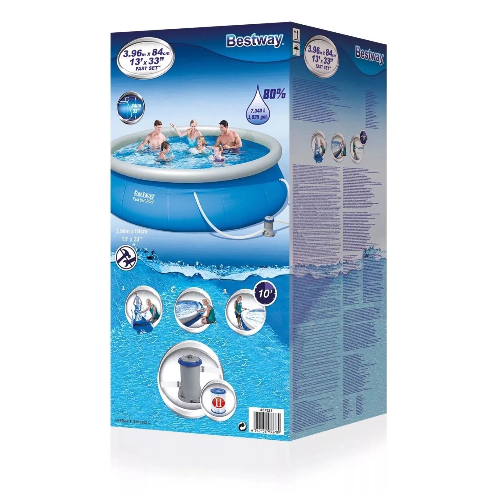 Inflatable quick-rise portable swimming pool home courtyard set with filter pump inflatable pool detail image 6