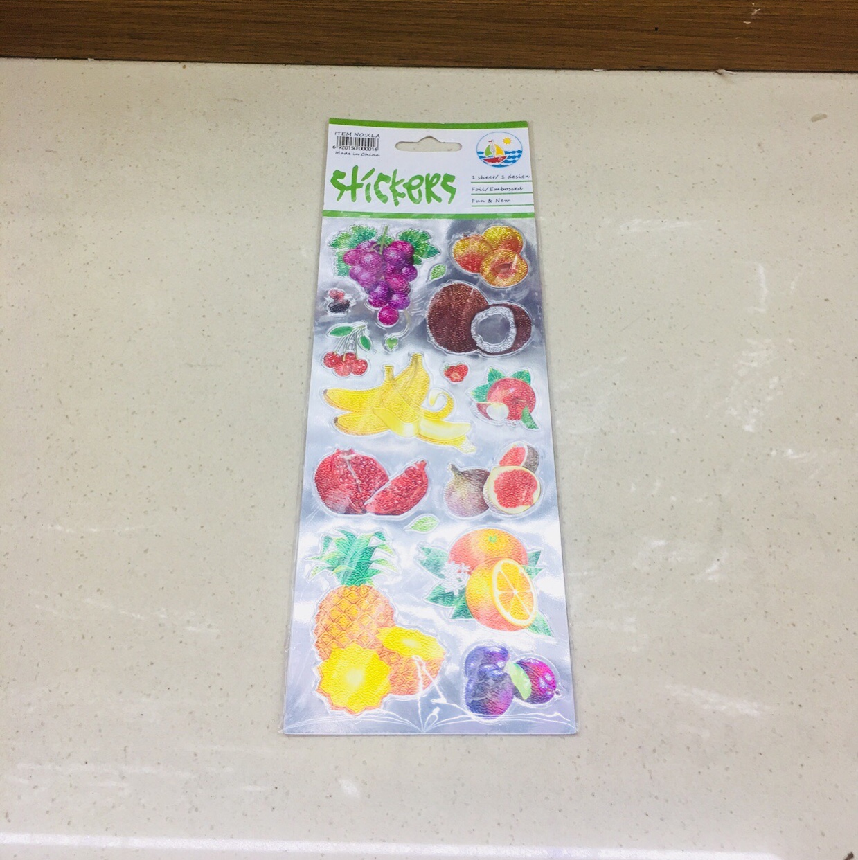 Flat aluminum foil embossed cartoon sticker vegetables