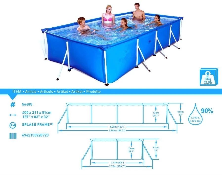 High-quality portable home swimming pool 56424 steel frame large-capacity swimming pool, swimming pool with filter pump detail image 2