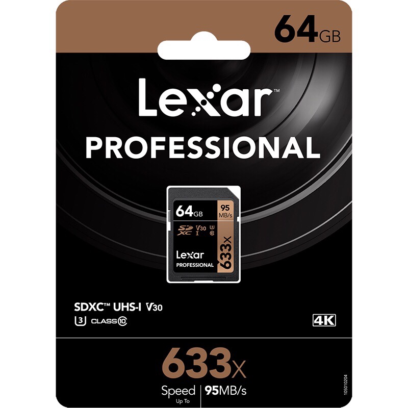 Lexar雷克沙sd卡64g微单数码相机内存卡SDXC高速4K摄像机633X佳能尼康索尼松下单反U3存储卡64gb高清95M/s产品图