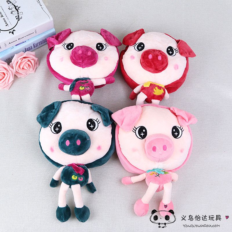 Cute plush single-shoulder bag, cartoon girl crossbody bag, Happy series pig bag, children's princess mini crossbody bag detail image 1