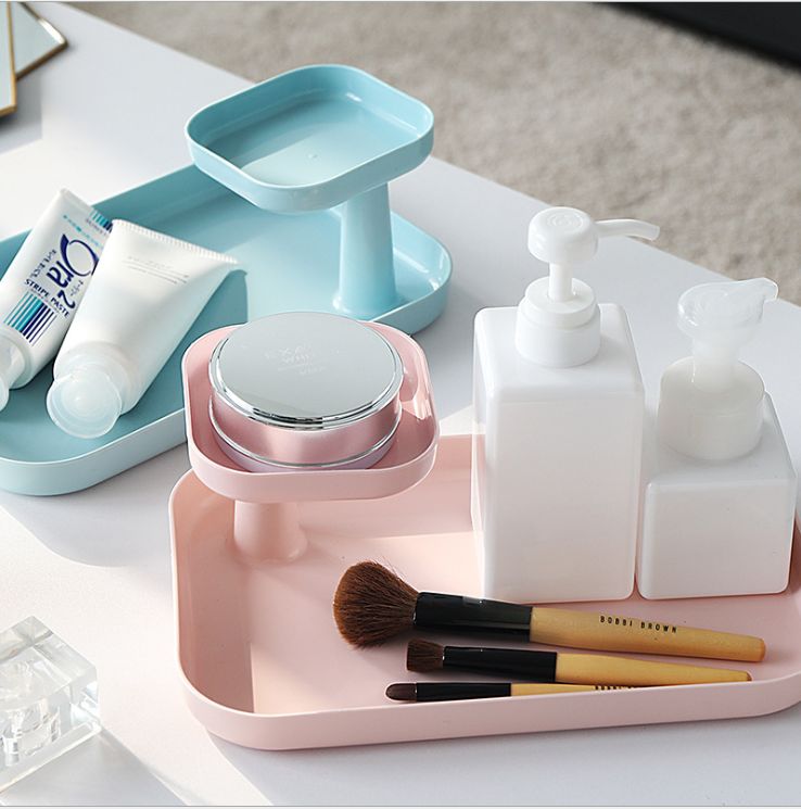Plastic non-slip tray European simple household items desktop storage Jewelry storage tray plastic no cover