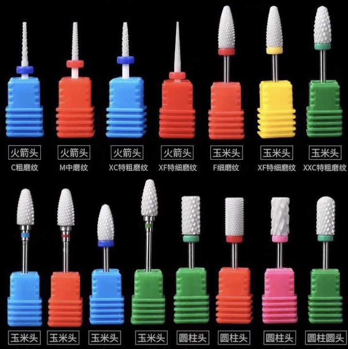 Ceramic nail polish grinding head, Russian-style grinding head